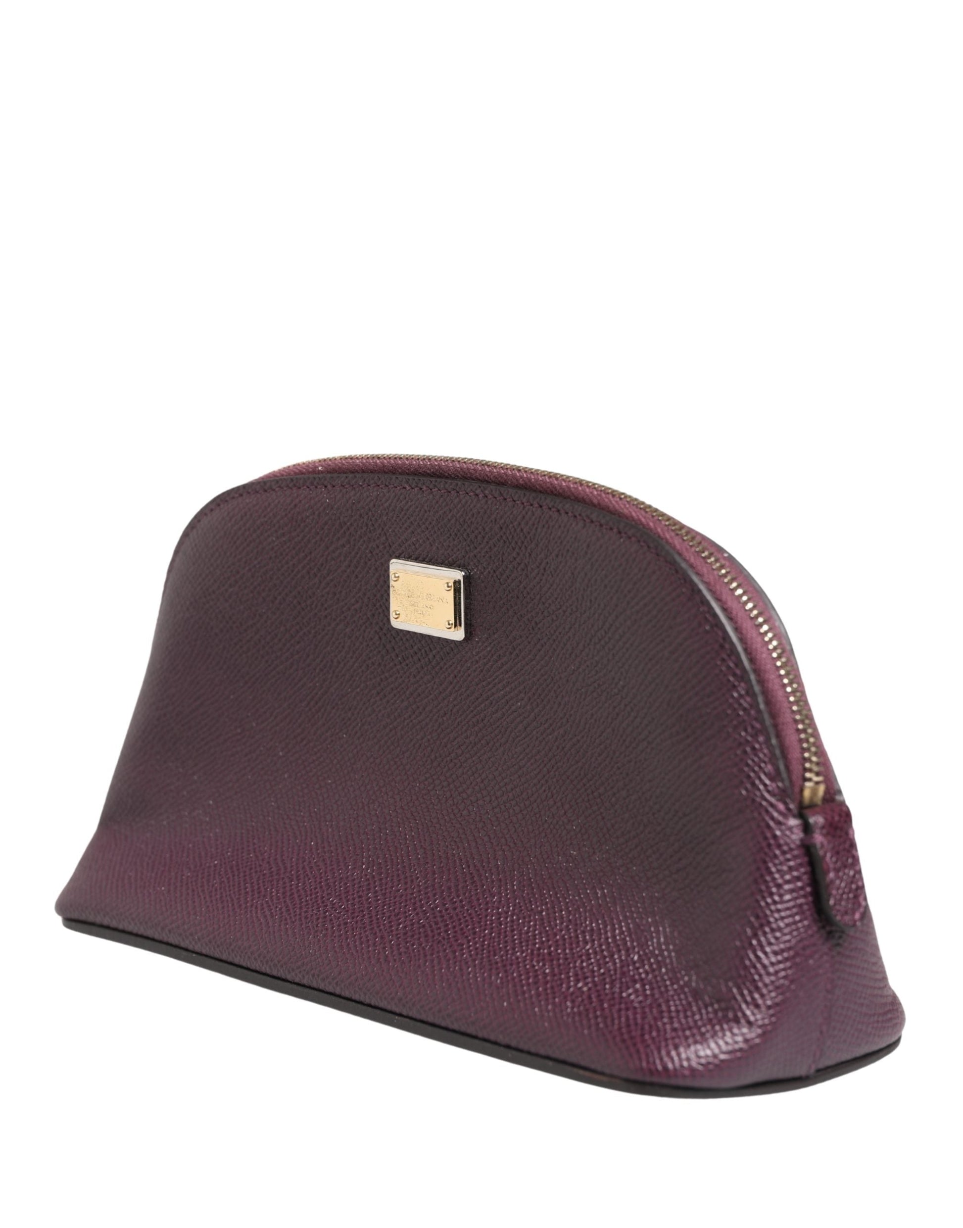 Dolce & Gabbana Dark Purple Leather DG Logo Zip Around Hand Purse Wallet Dolce & Gabbana
