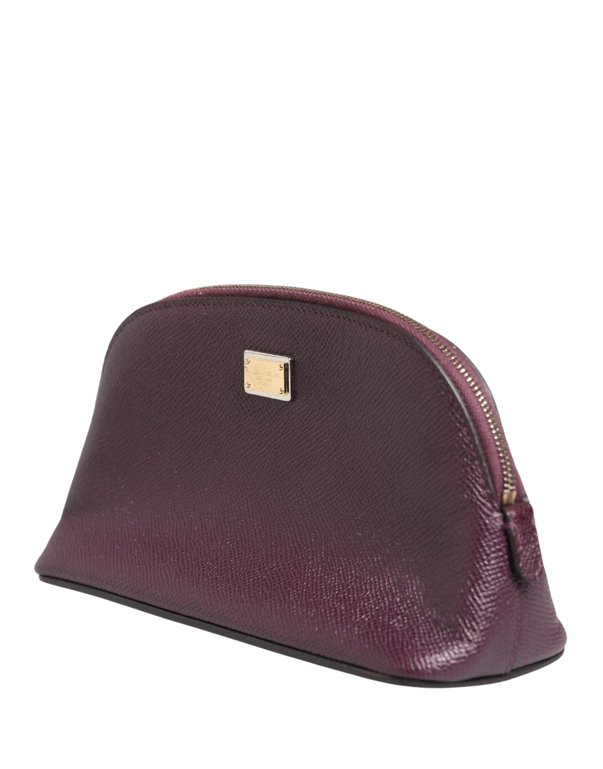 Dolce & Gabbana Dark Purple Leather DG Logo Zip Around Hand Purse Wallet Dolce & Gabbana