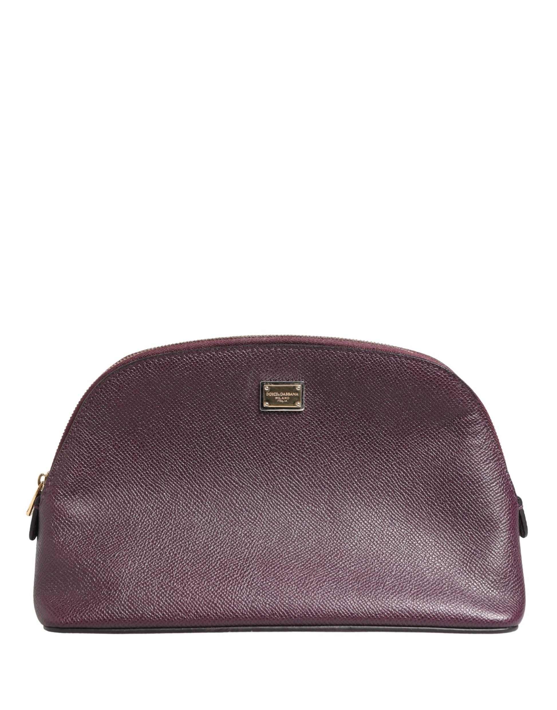 Dolce & Gabbana Dark Purple Leather DG Logo Zip Around Hand Purse Wallet Dolce & Gabbana