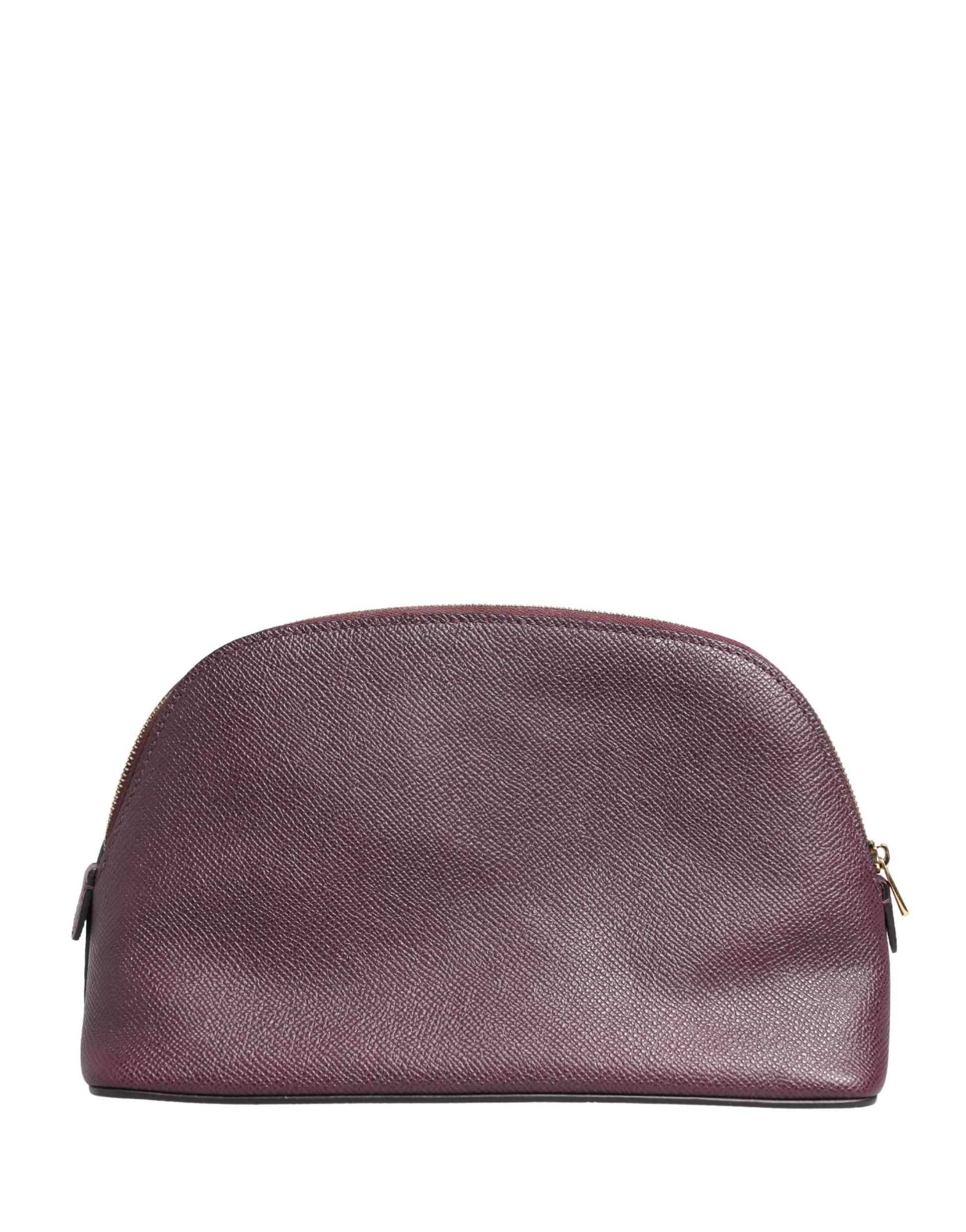 Dolce & Gabbana Dark Purple Leather DG Logo Zip Around Hand Purse Wallet Dolce & Gabbana