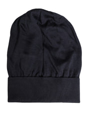 Dolce & Gabbana Black Solid Wool Knitted Winter Beanie Cap Hat for Men