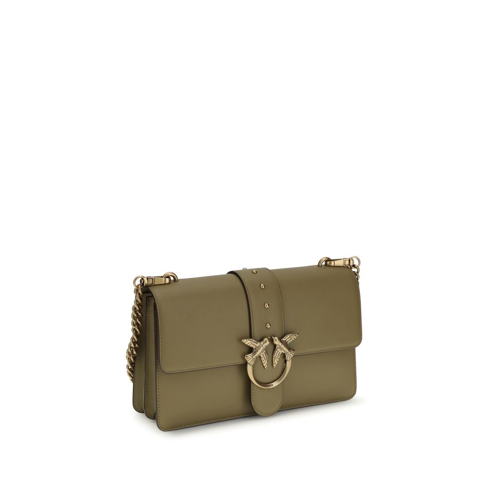 PINKO Bicolor Calf Leather Bos Taurus Shoulder Bag for Women