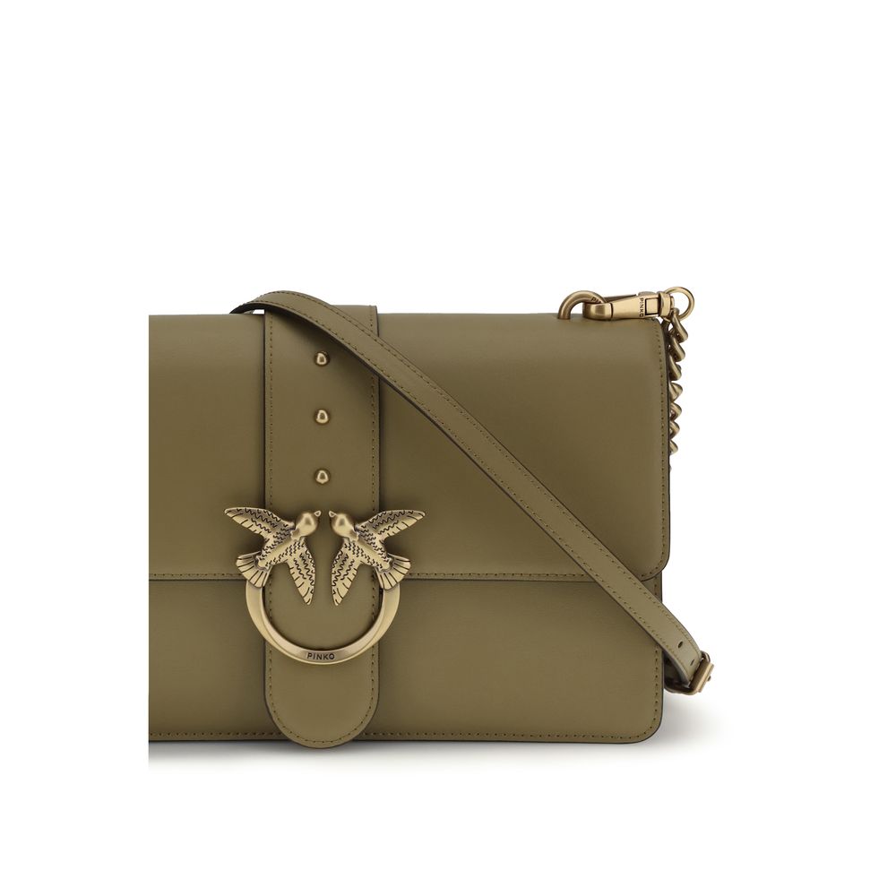 PINKO Bicolor Calf Leather Bos Taurus Shoulder Bag for Women