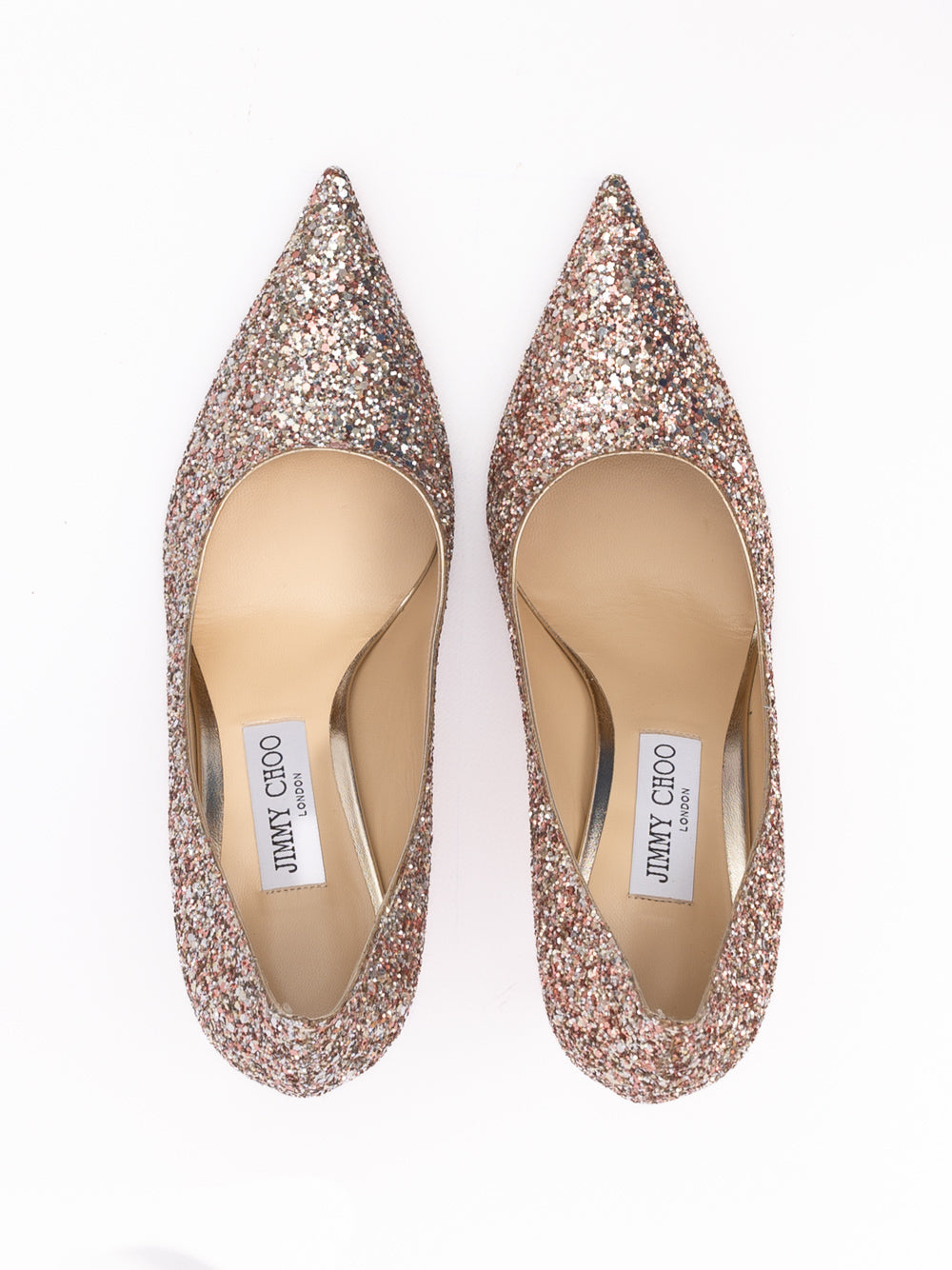 Jimmy Choo Rose Coarse Glitter Love 85 Pumps - Zachava