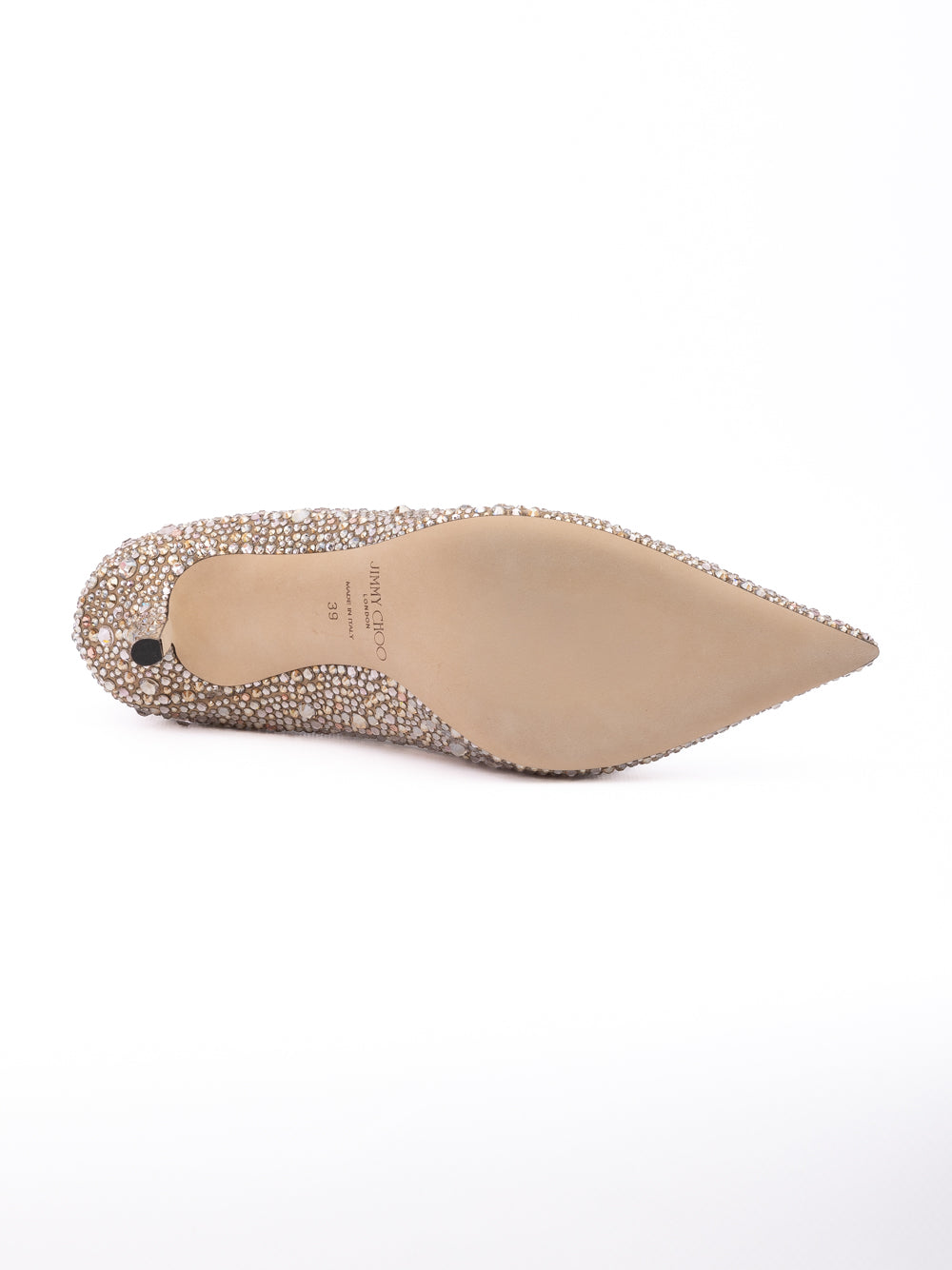 Jimmy Choo Light Bronze Crystal Love 85 Pumps - Zachava