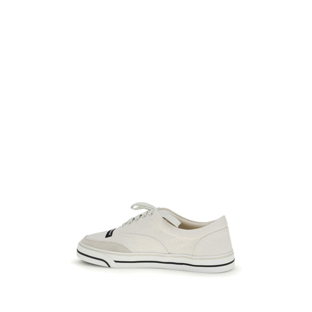 Dolce & Gabbana White Linen Low Top Sneakers - Zachava