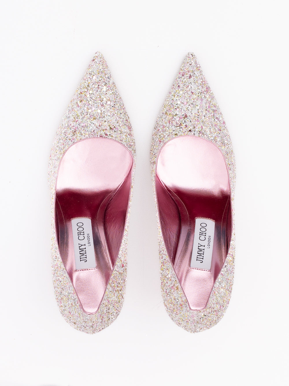 Jimmy Choo Candy Pink Glitter Love 85 Pumps - Zachava
