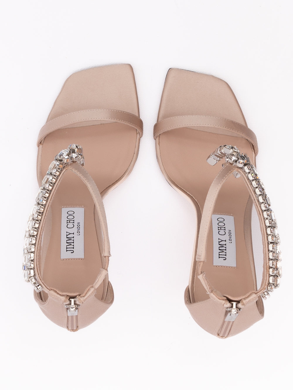 Jimmy Choo Powder Pink Satin Verity 100 Sandals - Zachava