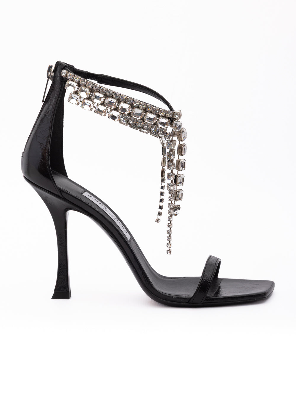Jimmy Choo Black Leather Verity 100 Sandals - Zachava
