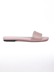 Jimmy Choo Pink Satin Crystal Clovis Flat - Zachava