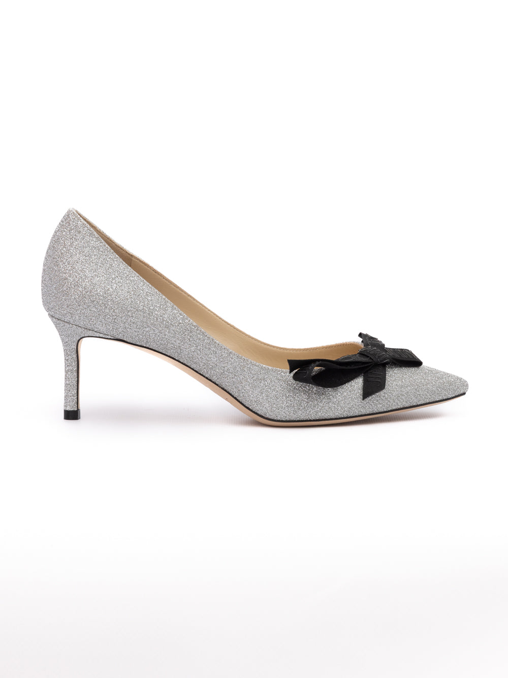 Jimmy Choo Silver Fine Glitter Fabric Romy 60 Pumps - Zachava