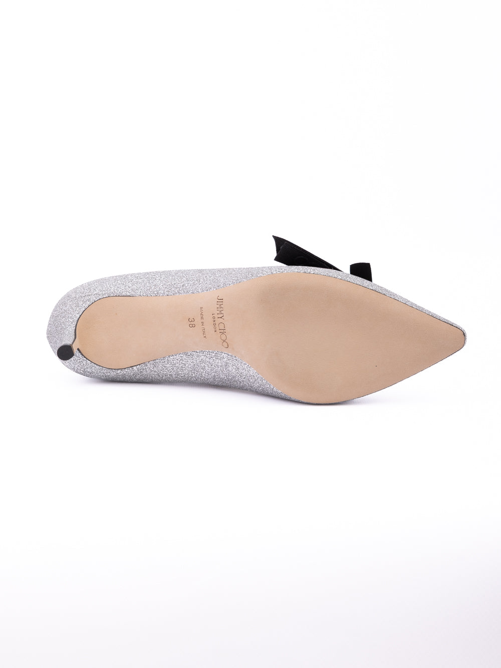 Jimmy Choo Silver Fine Glitter Fabric Romy 60 Pumps - Zachava