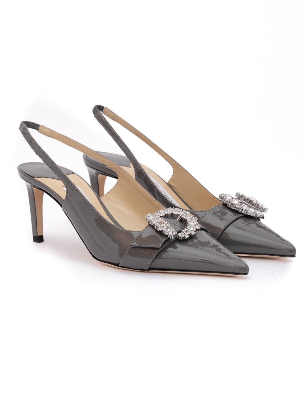 Jimmy Choo Storm Grey Patent Leather Chery SB 65 Pumps - Zachava