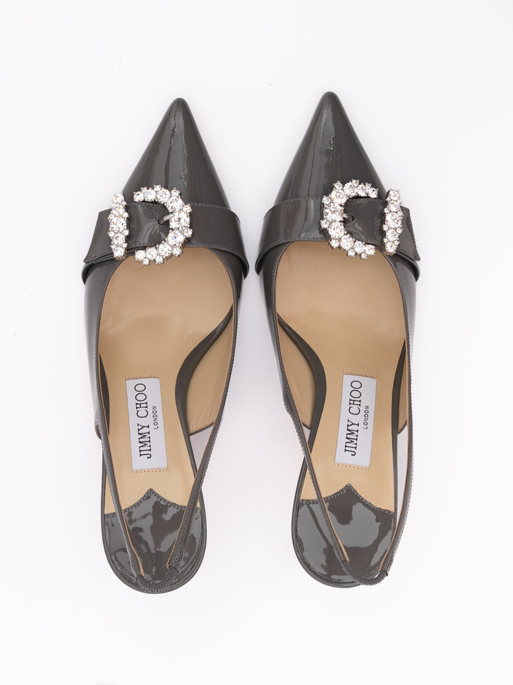 Jimmy Choo Storm Grey Patent Leather Chery SB 65 Pumps - Zachava