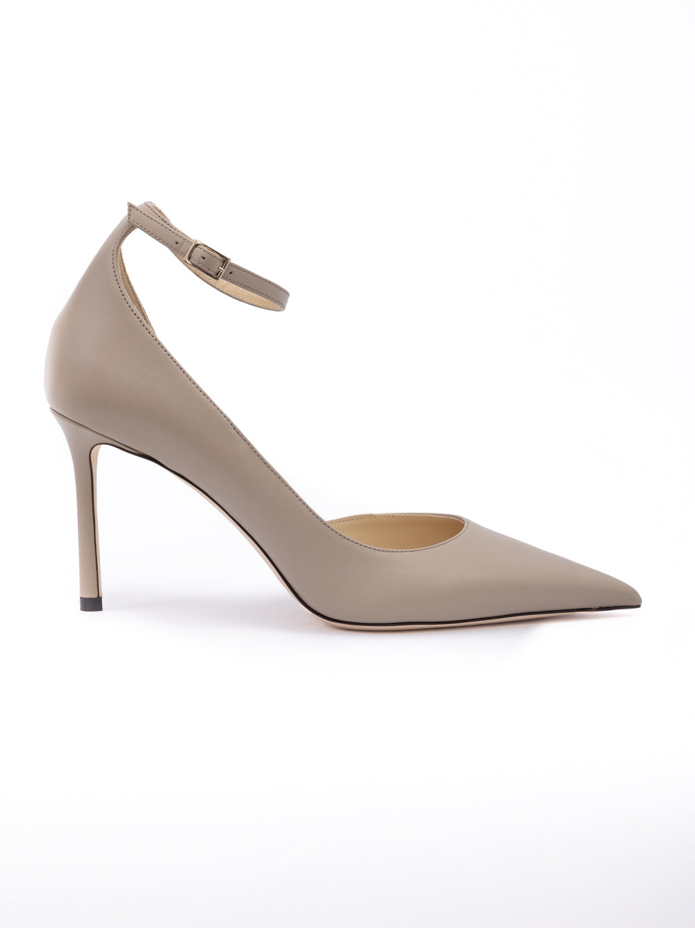 Jimmy Choo Taupe Grey Calf Leather Leona 85 Pumps - Zachava