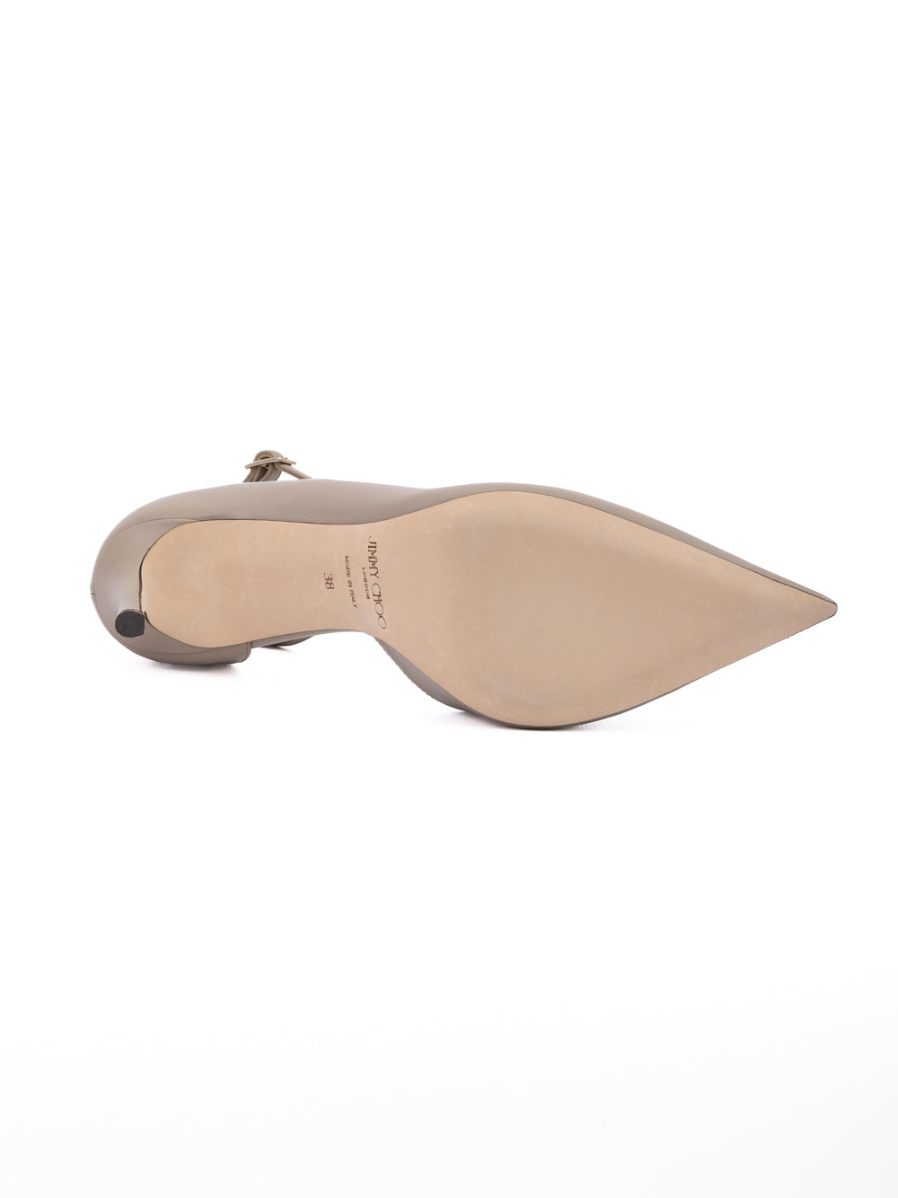 Jimmy Choo Taupe Grey Calf Leather Leona 85 Pumps - Zachava