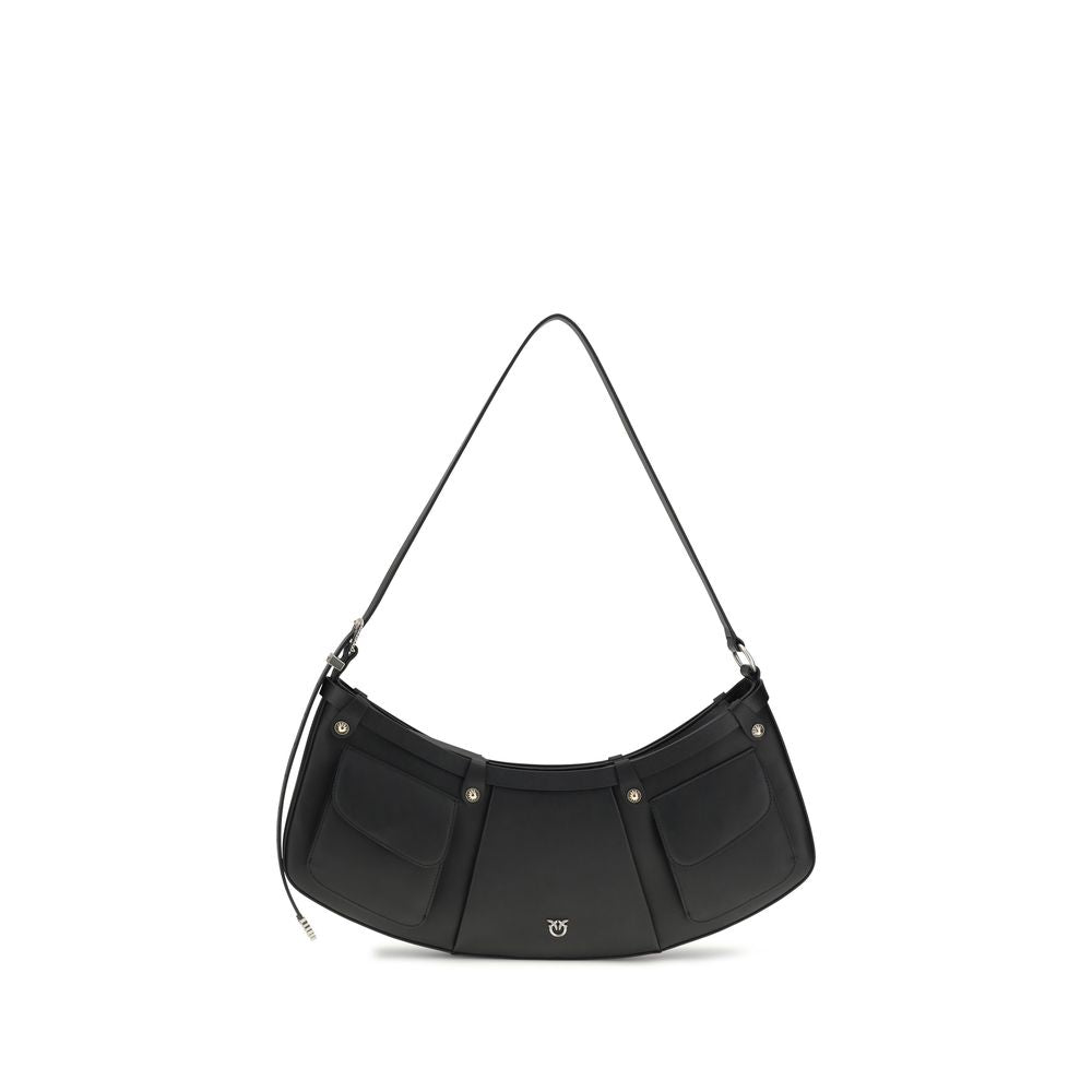 PINKO Black Calf Leather Bos Taurus Shoulder Bag - Zachava