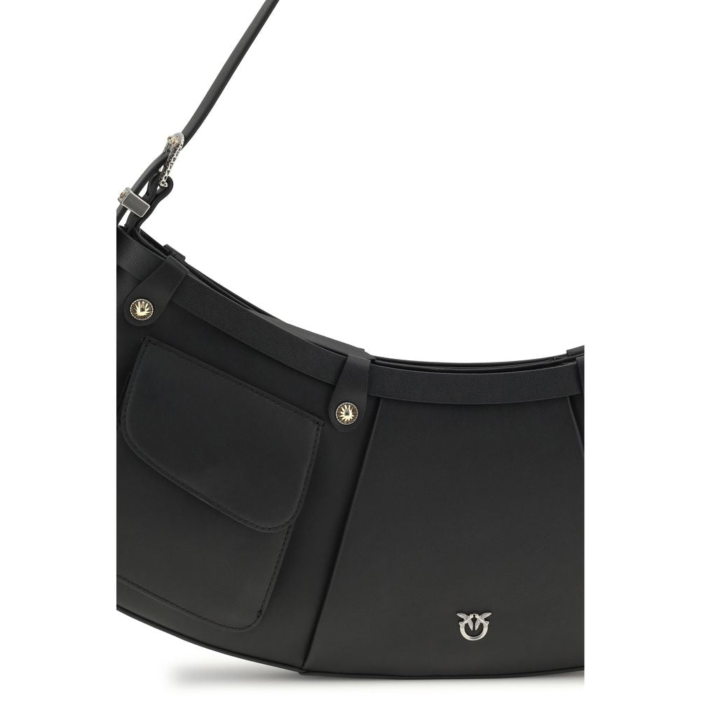 PINKO Black Calf Leather Bos Taurus Shoulder Bag - Zachava