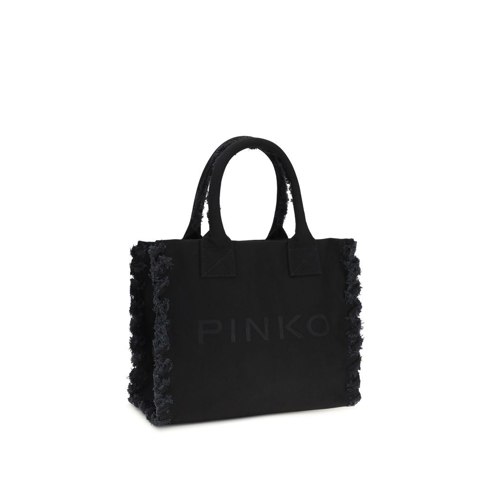 PINKO Black Cotton Shoulder Bag - Zachava