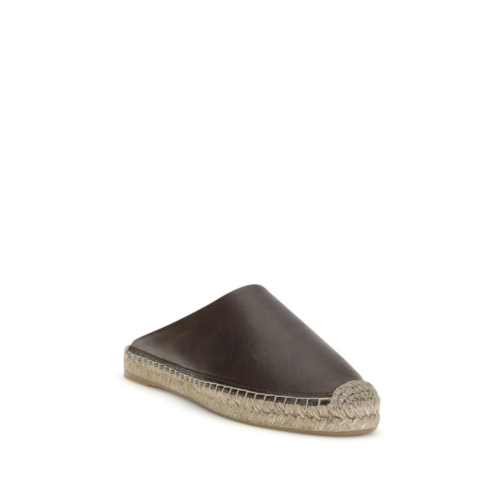 Brunello Cucinelli Brown Calf Leather Bos Taurus Mules - Zachava