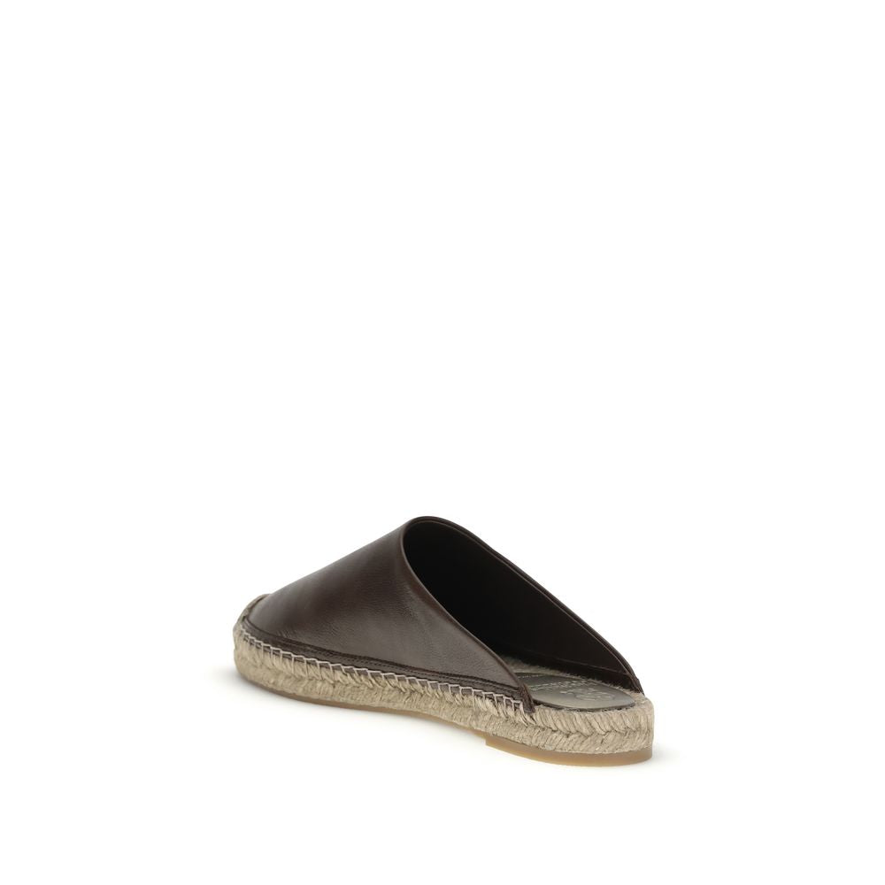 Brunello Cucinelli Brown Calf Leather Bos Taurus Mules - Zachava