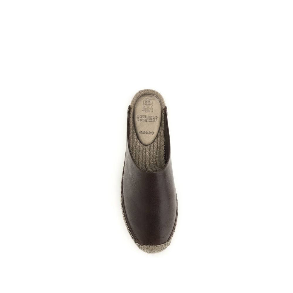 Brunello Cucinelli Brown Calf Leather Bos Taurus Mules - Zachava