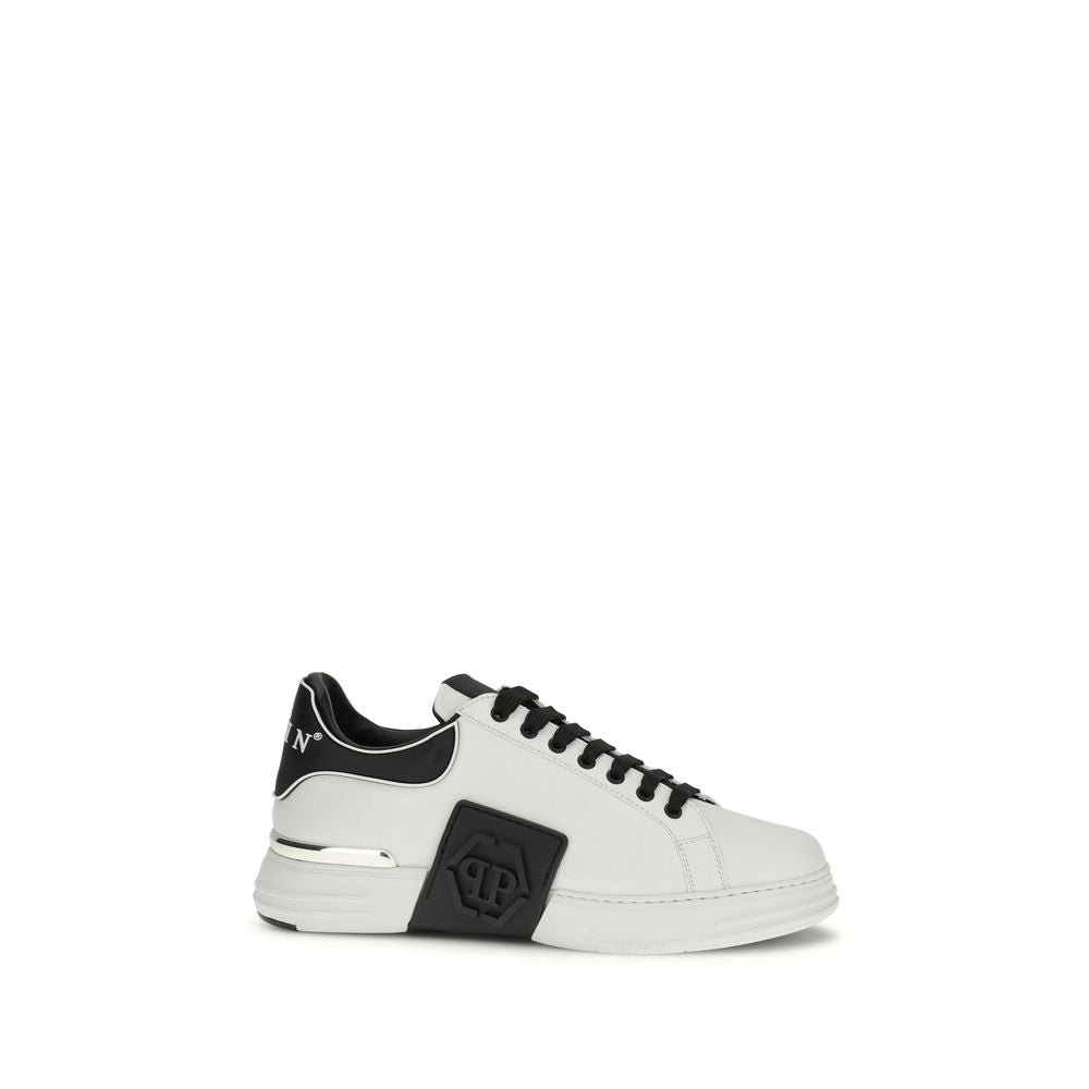 Philipp Plein White Calf Leather Bos Taurus Low Top Sneakers Philipp Plein