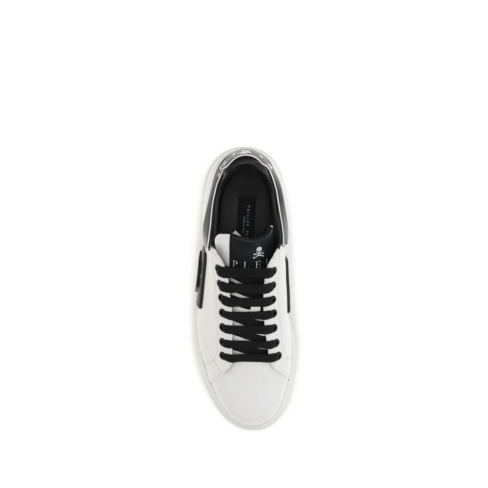 Philipp Plein White Calf Leather Bos Taurus Low Top Sneakers Philipp Plein