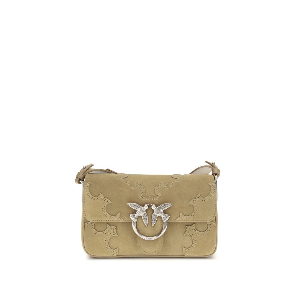 PINKO Beige Calf Leather Bos Taurus Shoulder Bag PINKO