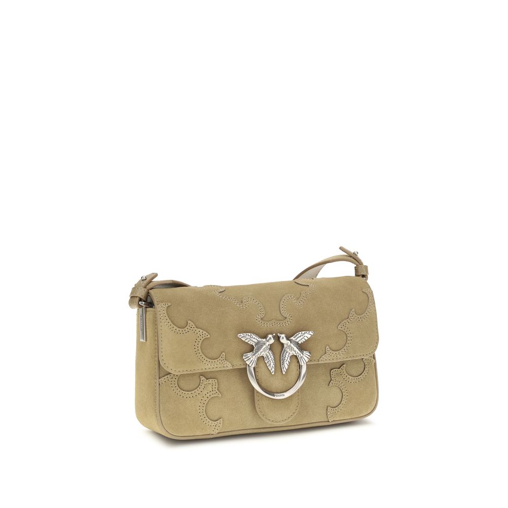 PINKO Beige Calf Leather Bos Taurus Shoulder Bag PINKO