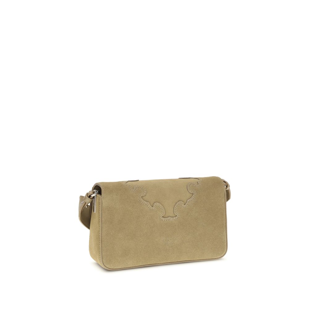 PINKO Beige Calf Leather Bos Taurus Shoulder Bag PINKO