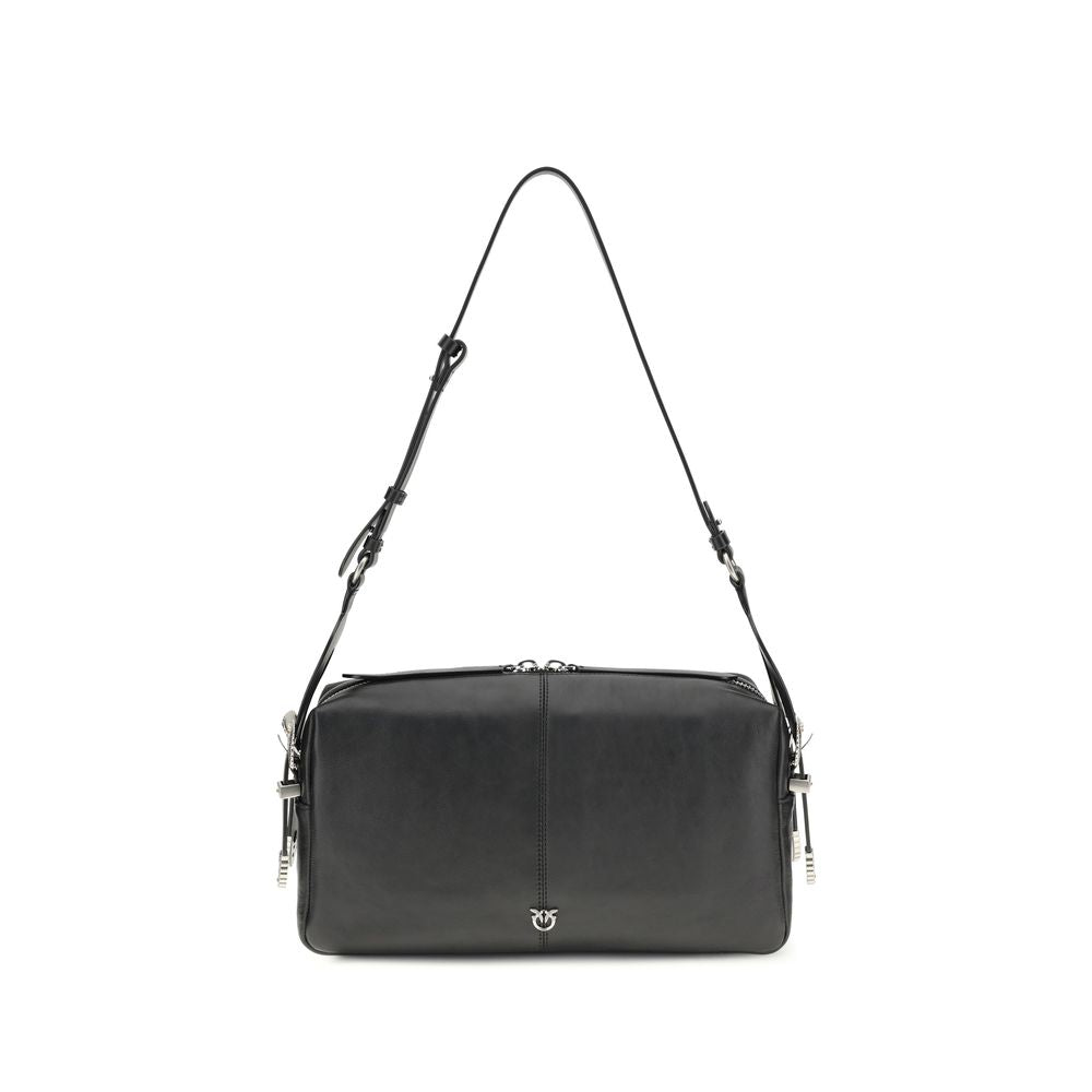 PINKO Black Calf Leather Bos Taurus Shoulder Bag PINKO