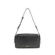 PINKO Black Calf Leather Bos Taurus Shoulder Bag PINKO