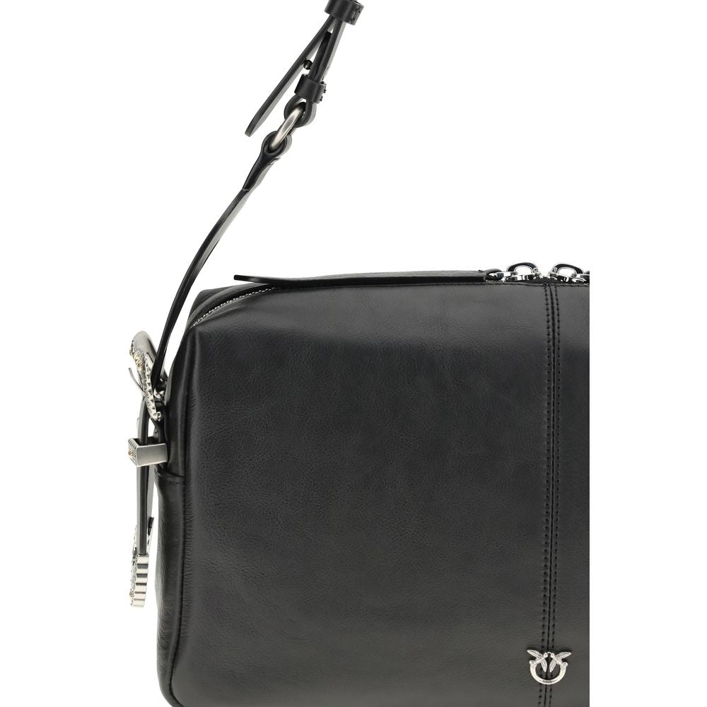 PINKO Black Calf Leather Bos Taurus Shoulder Bag PINKO
