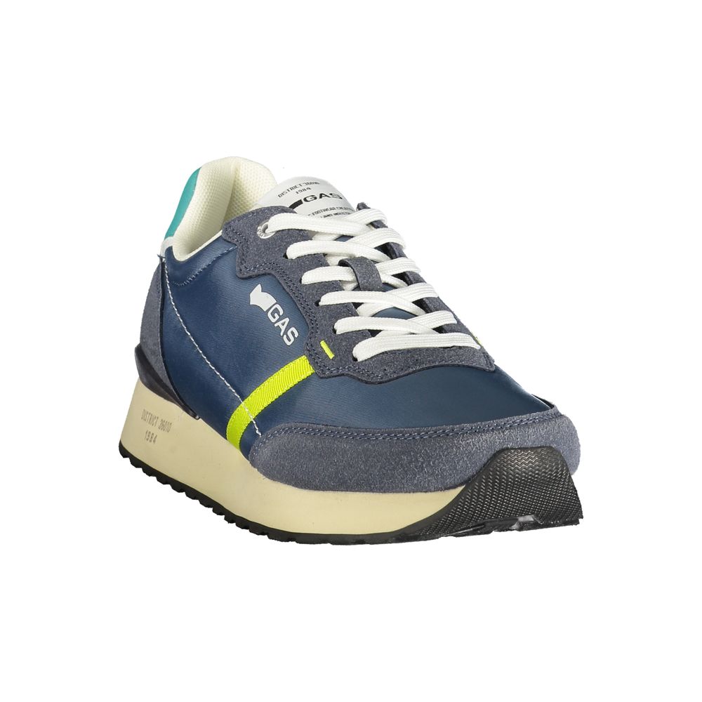 Gas Blue Polyester Men Sneaker Gas