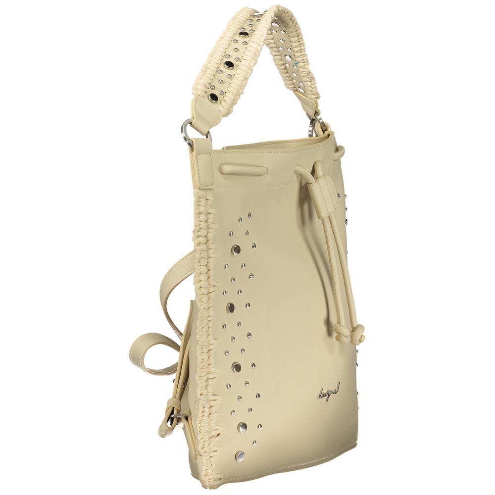 Desigual Bianco Poliuretano Woman Backpack Desigual