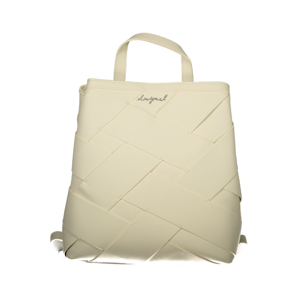 Desigual Bianco Poliuretano Female Mini Backpack Desigual