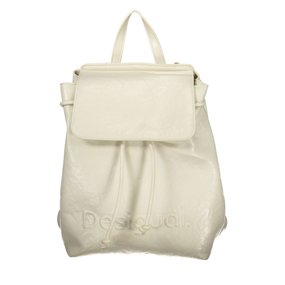 Desigual Ecru Polyurethane Women Backpack Desigual