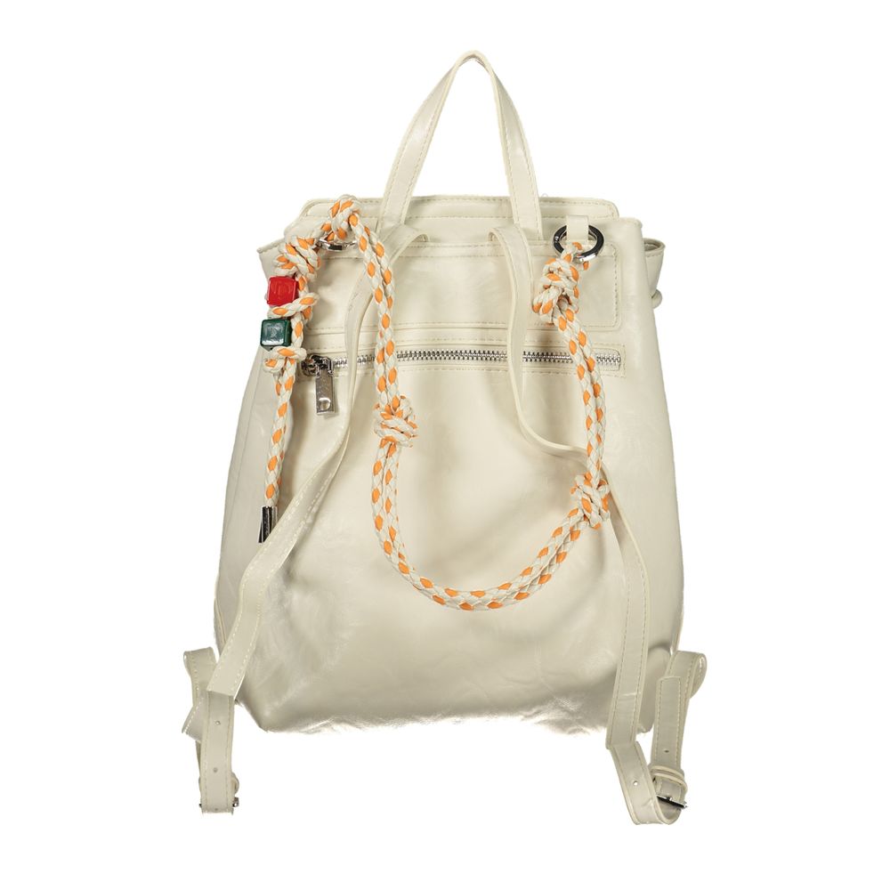 Desigual Ecru Polyurethane Women Backpack Desigual