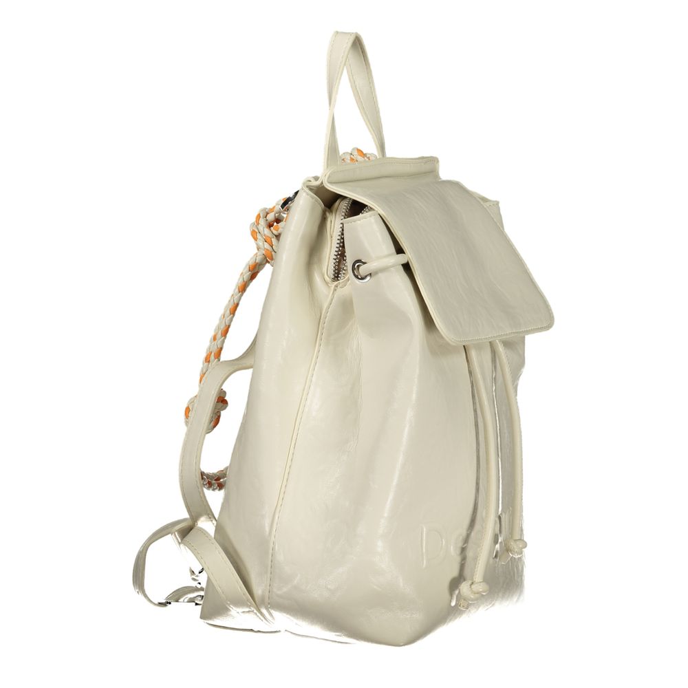 Desigual Ecru Polyurethane Women Backpack Desigual