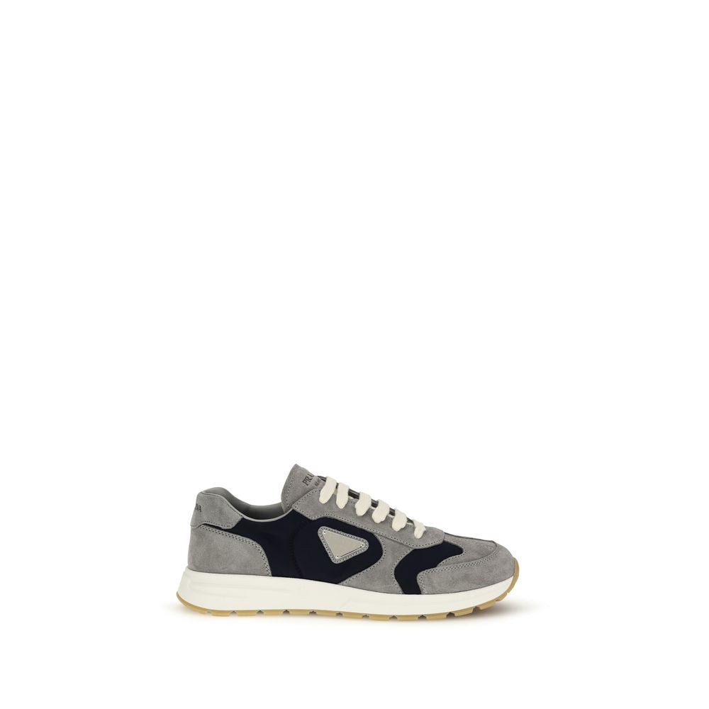 Prada Blue Calf Leather Bos Taurus Athletic Sneakers Prada