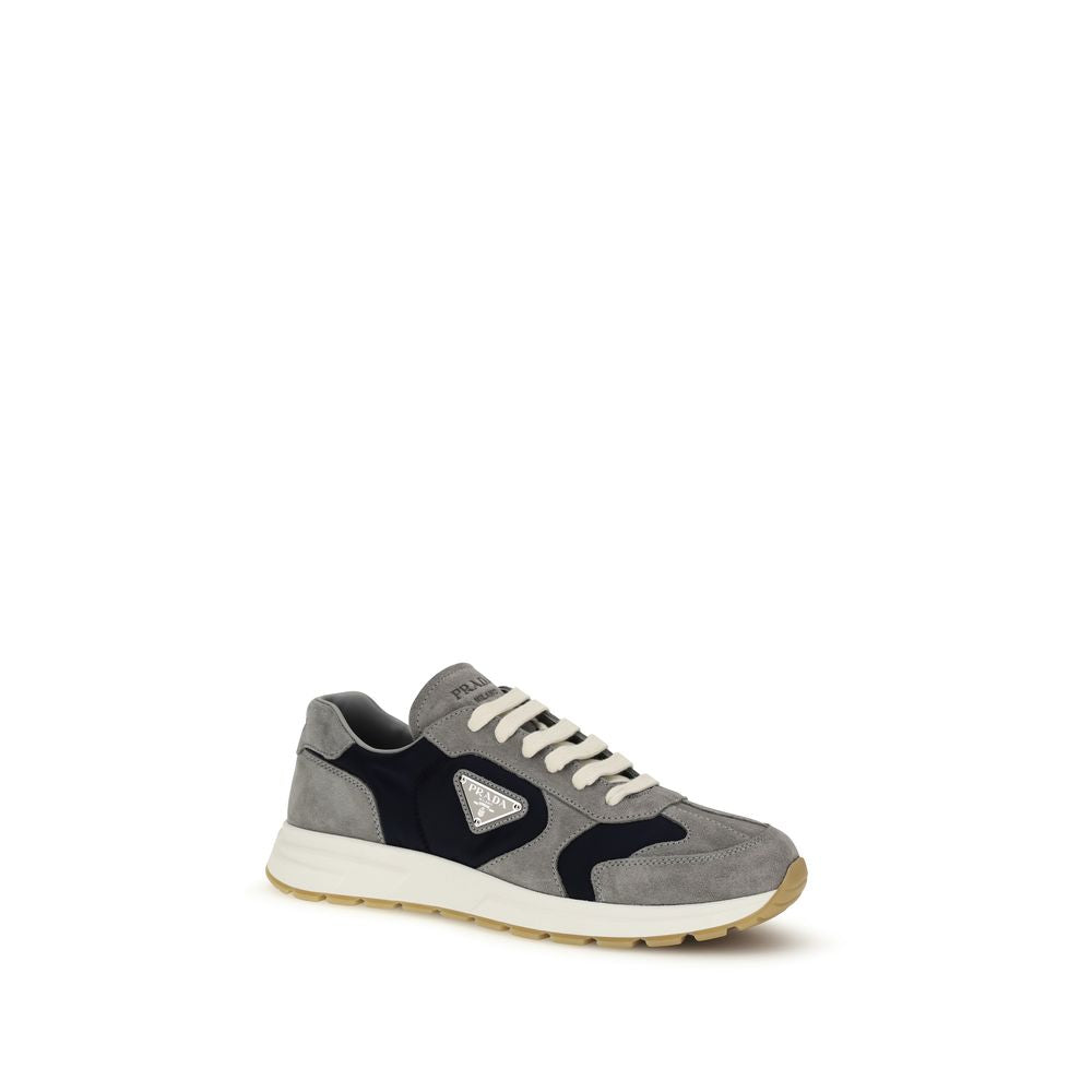 Prada Blue Calf Leather Bos Taurus Athletic Sneakers Prada