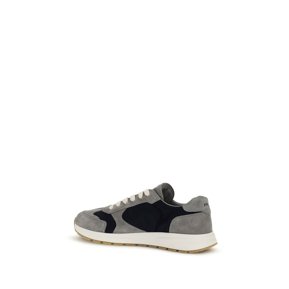 Prada Blue Calf Leather Bos Taurus Athletic Sneakers Prada