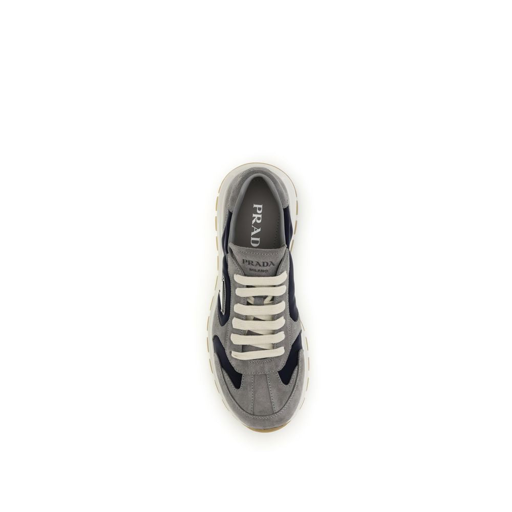 Prada Blue Calf Leather Bos Taurus Athletic Sneakers Prada