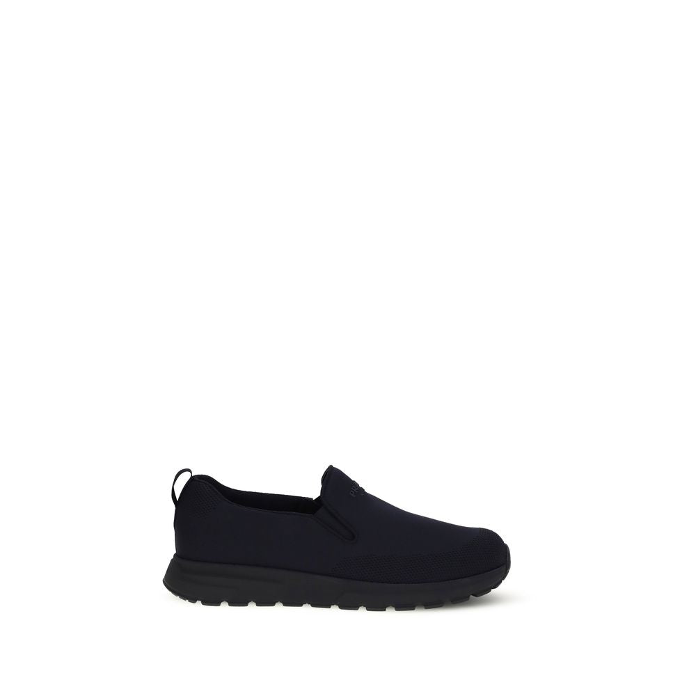 Prada Blue Fabric Low Top Sneakers Prada