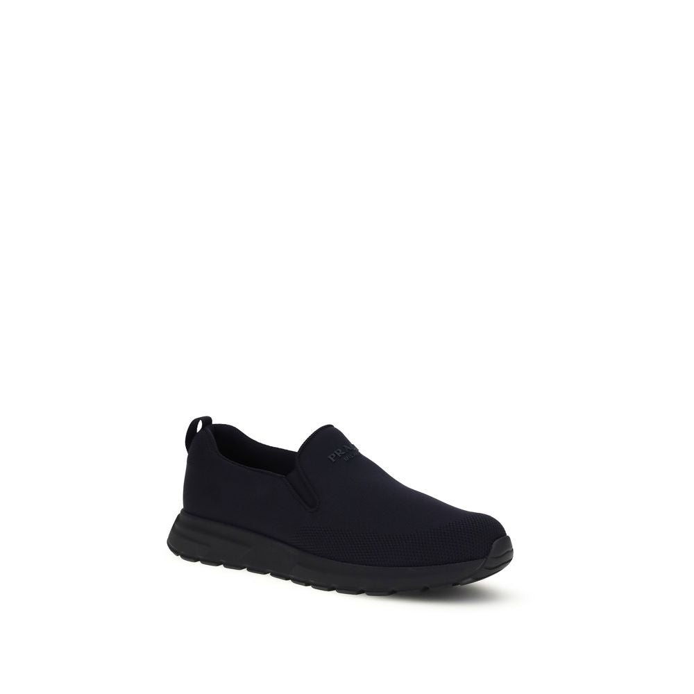 Prada Blue Fabric Low Top Sneakers Prada