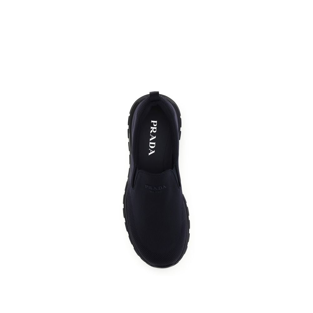 Prada Blue Fabric Low Top Sneakers Prada
