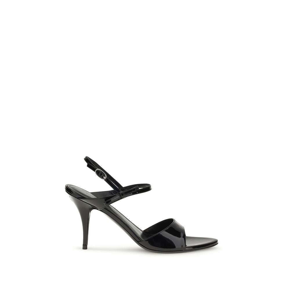 Balenciaga Black Calf Leather Bos Taurus Stiletto Heel Sandals Balenciaga