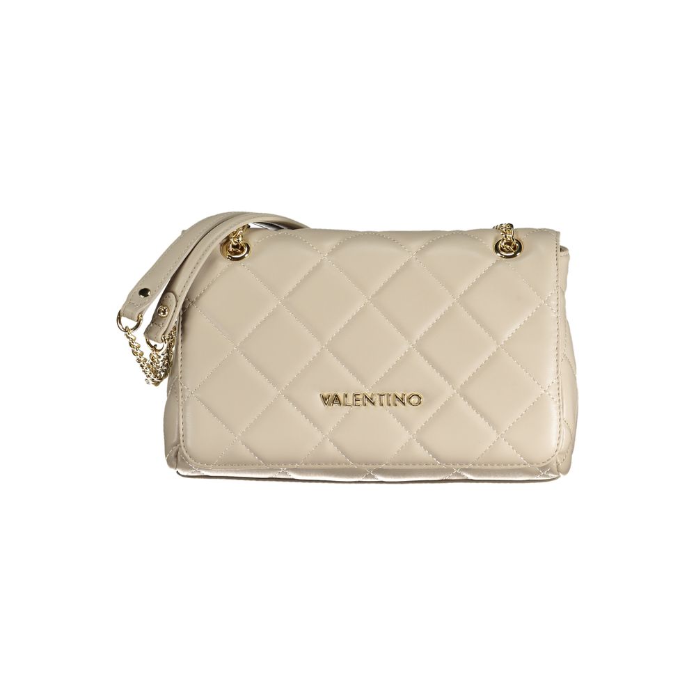 Valentino Beige Polyurethane Women's Bag with Chain Handles and Pockets
