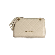 Valentino Beige Polyurethane Women's Bag with Chain Handles and Pockets